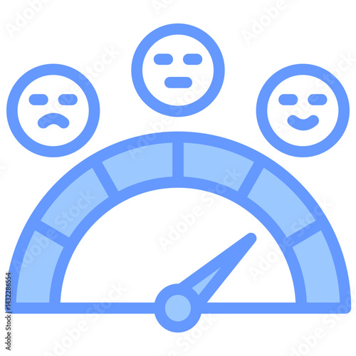 Sentiment Analysis Lineal Blue Icon