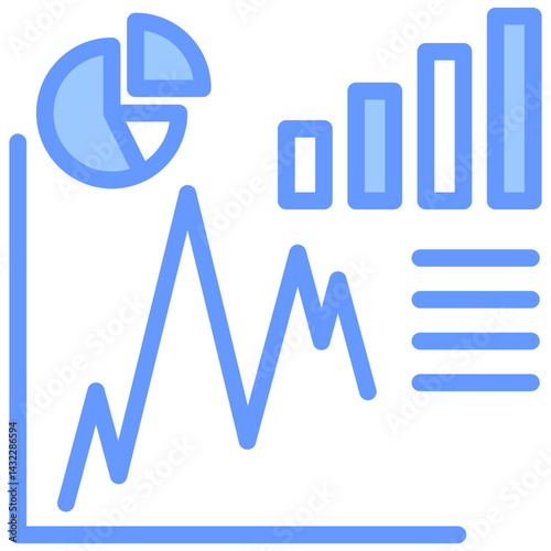 Variance Analysis Lineal Blue Icon