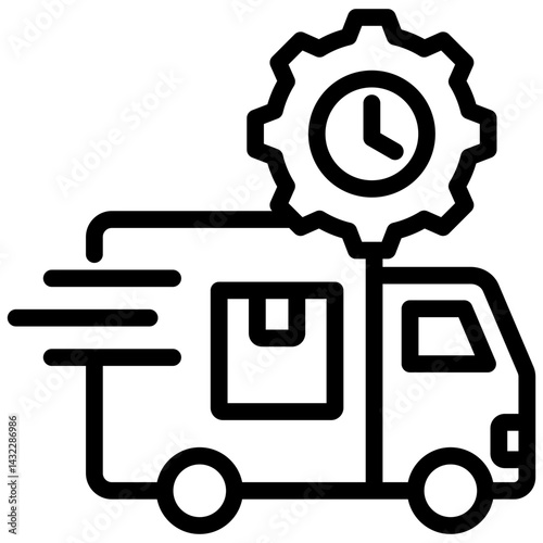 Last Mile Delivery Outline Icon
