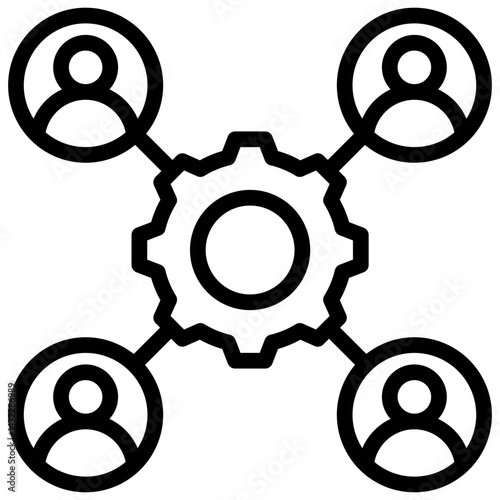 Channel Partner Management Outline Icon