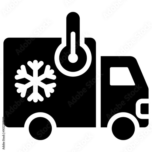 Cold Chain Logistic Solid Black Icon