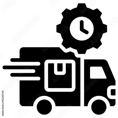 Last Mile Delivery Solid Black Icon