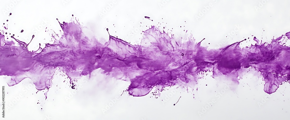 Obraz premium Soft purple paint splashes on a white canvas creating a gentle effect