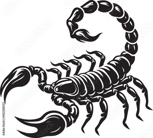 scorpion tattoo vector, scorpion logo silhouette vector