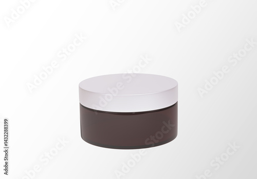 Transparent Cosmetic Amber Mockup Jar