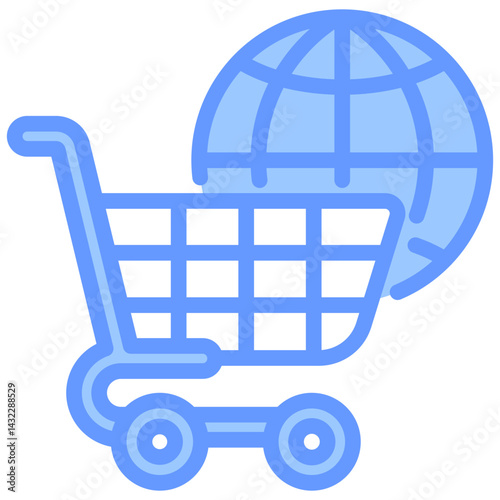 E Commerce Distribution Lineal Blue Icon
