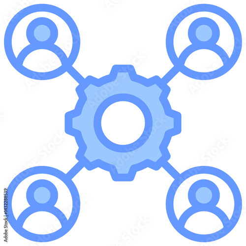 Channel Partner Management Lineal Blue Icon