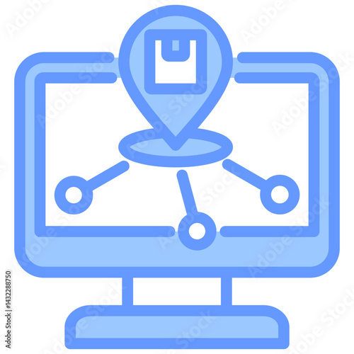 Digital Distribution Lineal Blue Icon