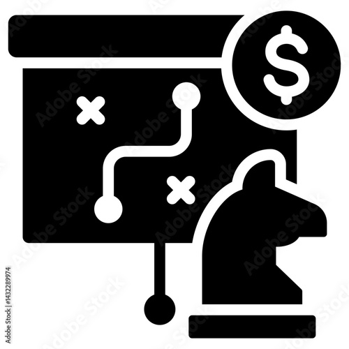 Business Strategy Solid Black Icon