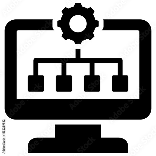 Enterprise Resource Planning Solid Black Icon