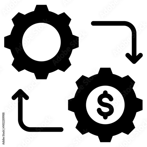Business Process Management Solid Black Icon