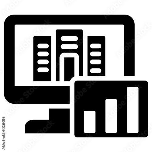 Enterprise Analytics Solid Black Icon