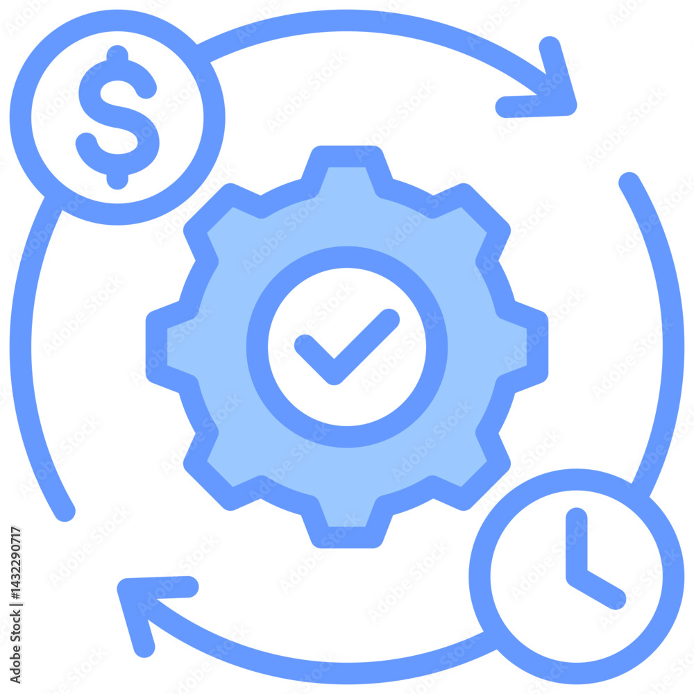 Operational Efficiency Lineal Blue Icon Operational Efficiency Lineal Blue Icon