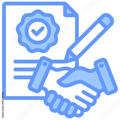 Service Level Agreement Lineal Blue Icon