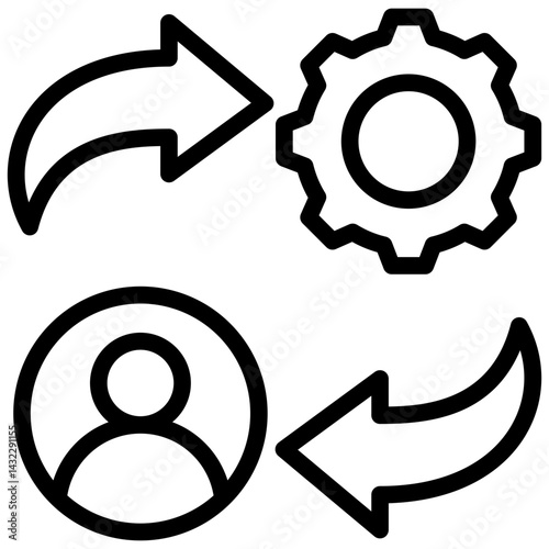 Change Management Outline Icon