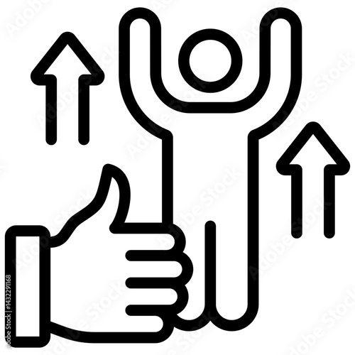 Employee Motivation Outline Icon