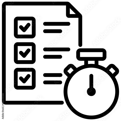 Time Tracking Outline Icon