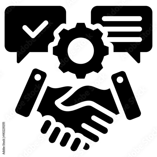 Negotiation Skill Solid Black Icon