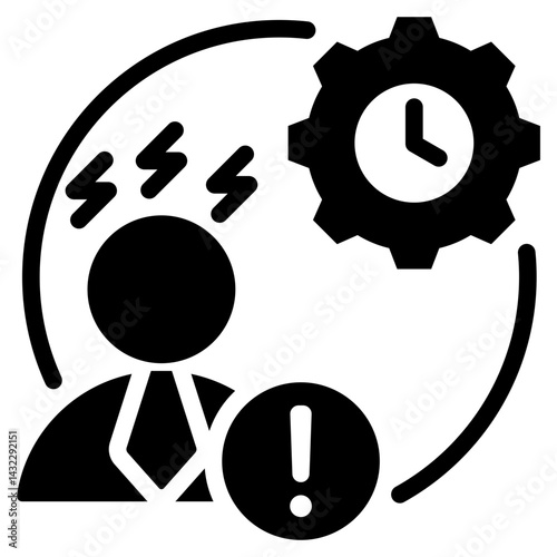 Workload Management Solid Black Icon