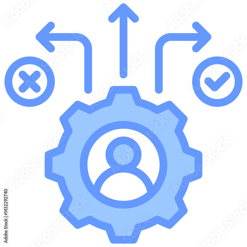 Decision Support System Lineal Blue Icon