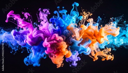 Colored ink diffusing in clear water captured in high speed