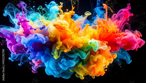 Colored ink diffusing in clear water captured in high speed