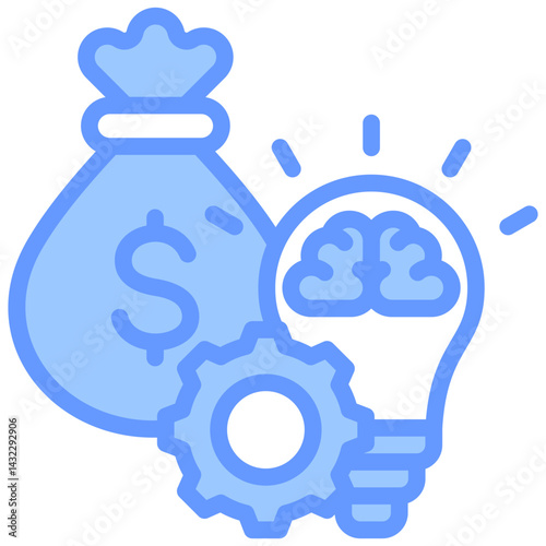 Budgeting Technique Lineal Blue Icon