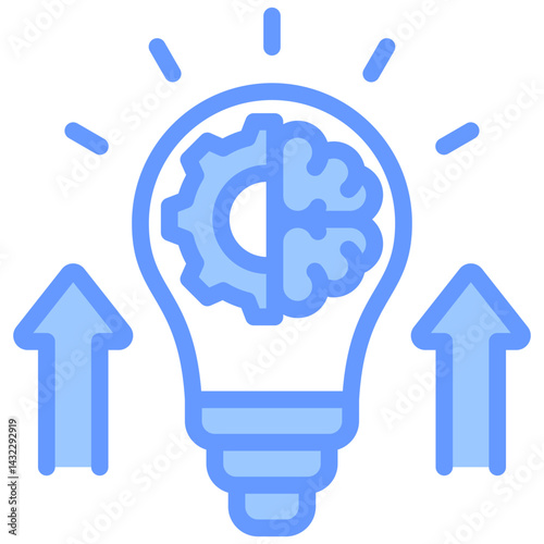 Innovation Management Lineal Blue Icon