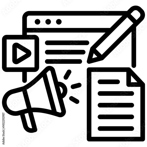 Content Marketing Outline Icon