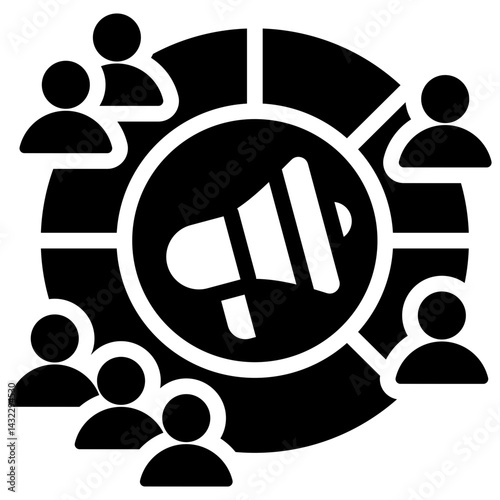 Market Segmentation Solid Black Icon