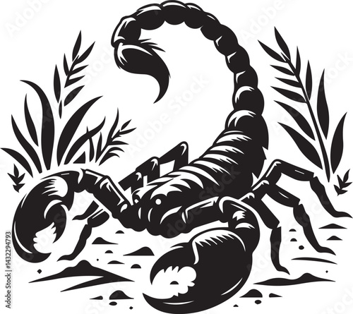 scorpion tattoo vector, scorpion logo silhouette vector