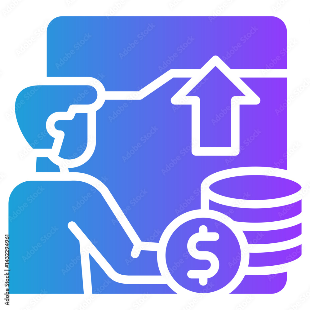 Profit glyph gradient icon Profit glyph gradient icon
