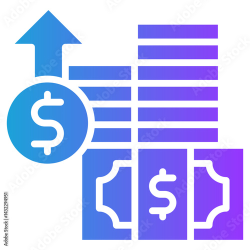 Increase Revenue glyph gradient icon