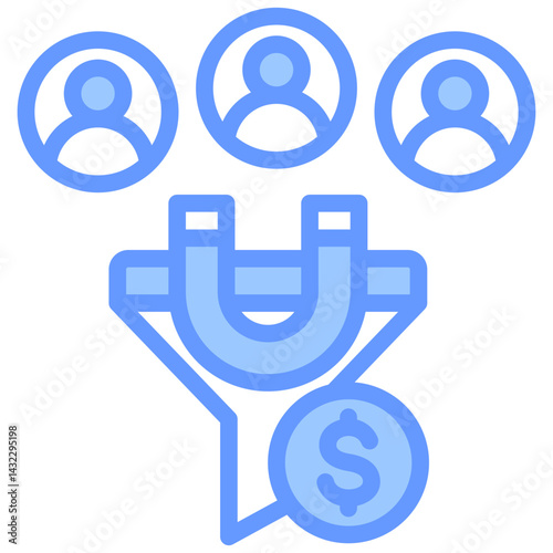 Lead Generation Lineal Blue Icon