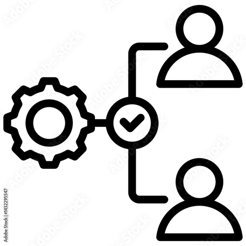 Process Delegation Outline Icon