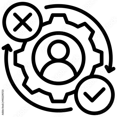 Decision Making Process Outline Icon