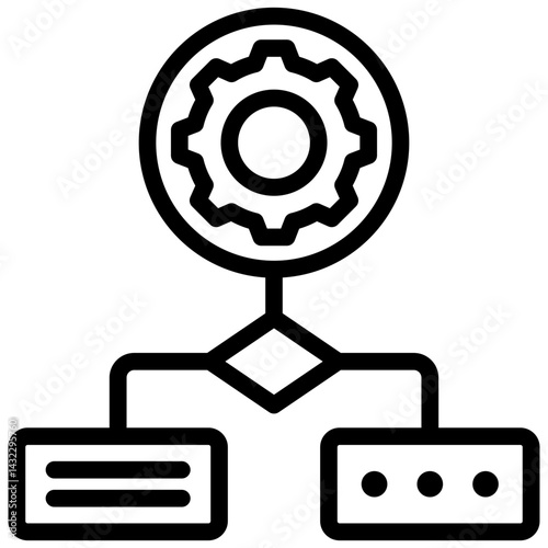 Process Modeling Outline Icon