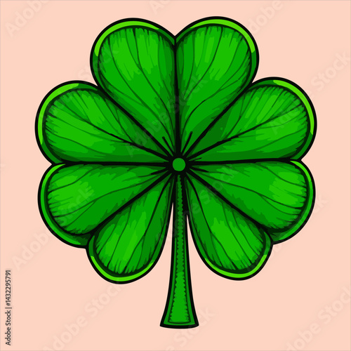 Leaf Clover watercolor clipart illustration Green Four leaf clover vector icon