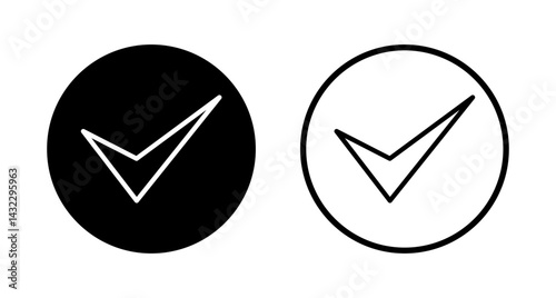 Check mark icon logo design. Tick mark sign and symbol