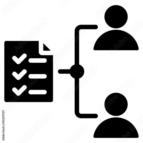 Task Delegation Solid Black Icon