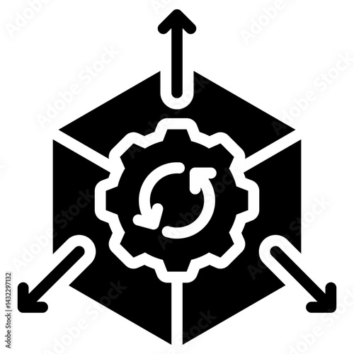 Process Scalability Solid Black Icon