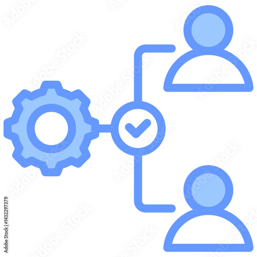 Process Delegation Lineal Blue Icon
