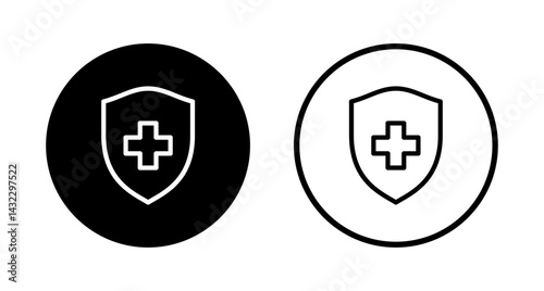 Health insurance icon logo design. Insurance health document sign and symbol