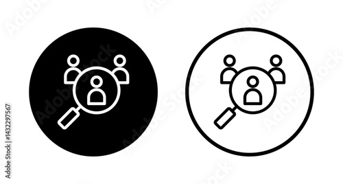 Hiring icon logo design. Search job vacancy sign and symbol. Human resources concept. Recruitment