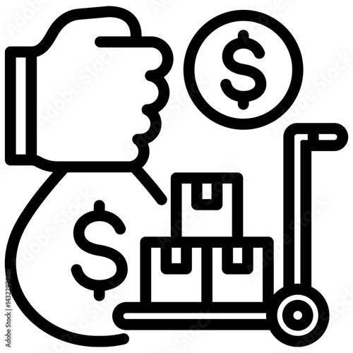 Procurement Budget  Outline Icon