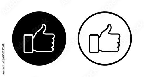 Like icon logo design. Thumbs up sign and symbol. Hand like