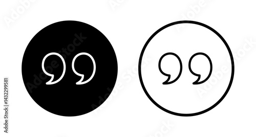 Quote icon logo design. Quotation mark sign and symbol