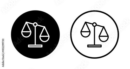 Scales icon logo design. Law scale icon. Justice sign and symbol