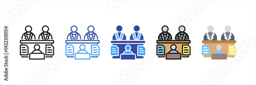 Court Multi Style Icon Set