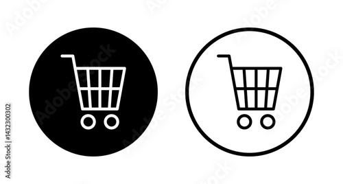 Shopping icon logo design. Shopping cart sign and symbol. Trolley icon